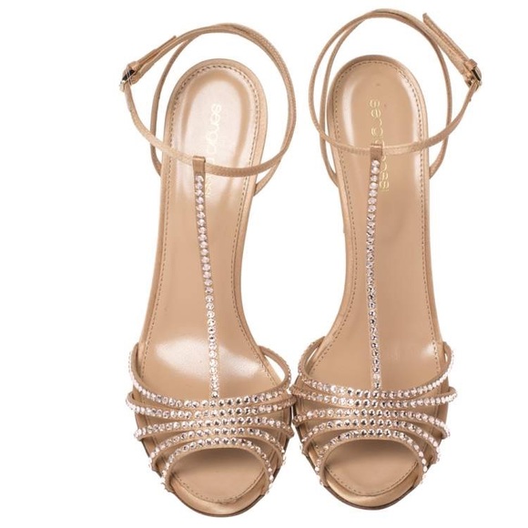 Sergio Rossi Crystal Embellished Strappy Sandals - Picture 2 of 15